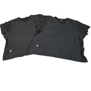 Bundle of 2 WonderWink Scrub Tops Women's Sz 5X Black #107L